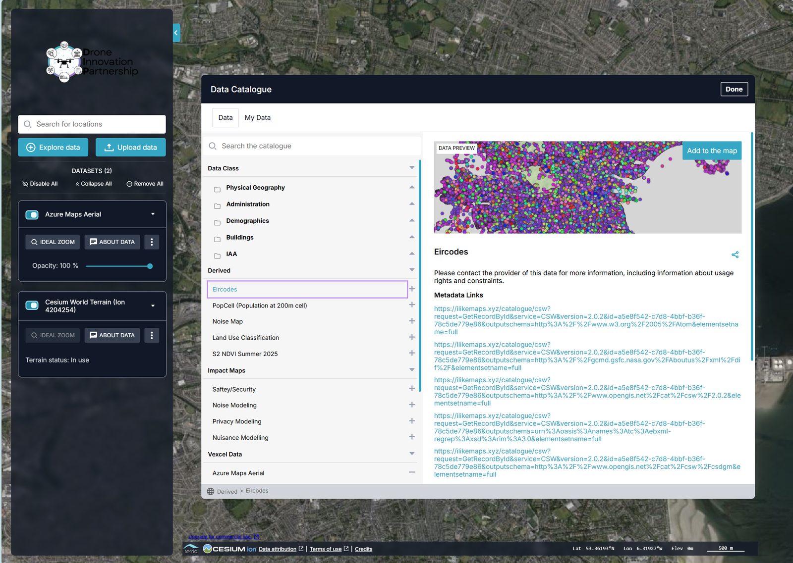 U-Space digital twin interface showing a 3D view of Dublin